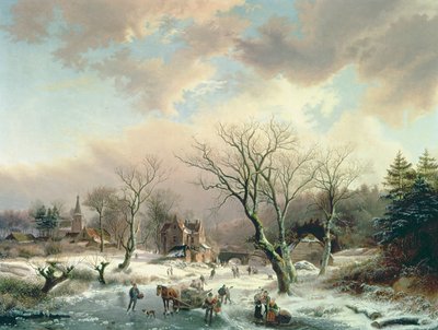 Winterszene von Johannes Petrus van Velzen